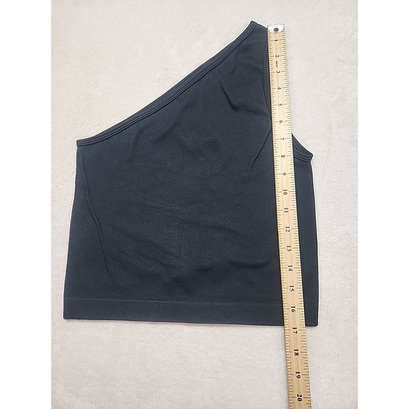 A New Day One Shoulder Crop Tank Black Xl - Picture 2 of 5